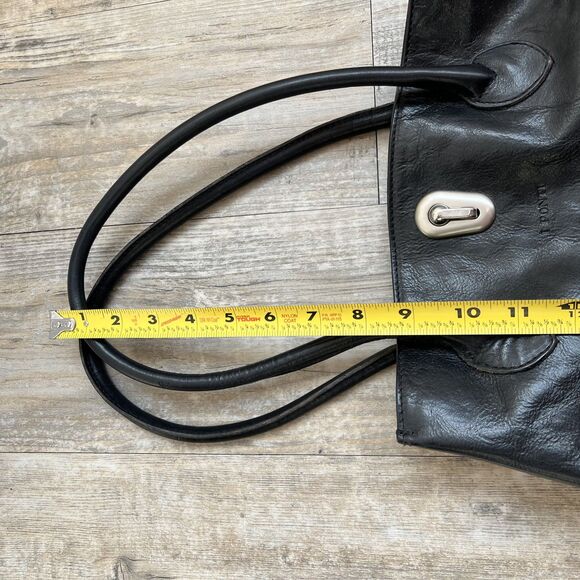 I Ponti Firenze Shoulder Bag Black Genuine Italian Leather - Picture 13 of 14